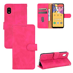 Custodia Portafoglio In Pelle Cover con Supporto L03Z per Samsung Galaxy A21 SC-42A Rosa Caldo