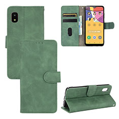 Custodia Portafoglio In Pelle Cover con Supporto L03Z per Samsung Galaxy A21 SC-42A Verde