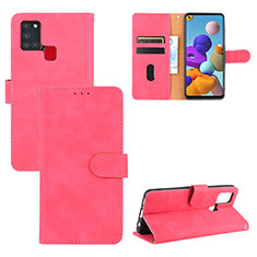 Custodia Portafoglio In Pelle Cover con Supporto L03Z per Samsung Galaxy A21s Rosa Caldo