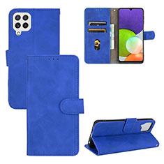 Custodia Portafoglio In Pelle Cover con Supporto L03Z per Samsung Galaxy A22 4G Blu