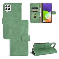 Custodia Portafoglio In Pelle Cover con Supporto L03Z per Samsung Galaxy A22 4G Verde