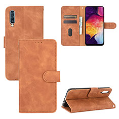 Custodia Portafoglio In Pelle Cover con Supporto L03Z per Samsung Galaxy A30S Marrone