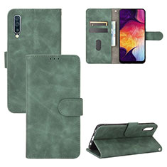 Custodia Portafoglio In Pelle Cover con Supporto L03Z per Samsung Galaxy A30S Verde