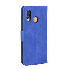 Custodia Portafoglio In Pelle Cover con Supporto L03Z per Samsung Galaxy A40 Blu