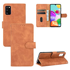 Custodia Portafoglio In Pelle Cover con Supporto L03Z per Samsung Galaxy A41 Marrone