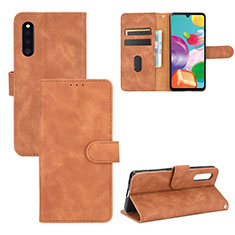 Custodia Portafoglio In Pelle Cover con Supporto L03Z per Samsung Galaxy A41 SC-41A Marrone