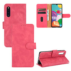 Custodia Portafoglio In Pelle Cover con Supporto L03Z per Samsung Galaxy A41 SC-41A Rosa Caldo