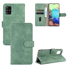Custodia Portafoglio In Pelle Cover con Supporto L03Z per Samsung Galaxy A51 4G Verde