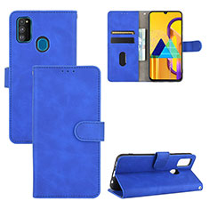 Custodia Portafoglio In Pelle Cover con Supporto L03Z per Samsung Galaxy M21 Blu