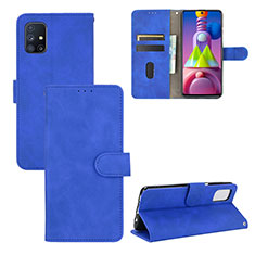 Custodia Portafoglio In Pelle Cover con Supporto L03Z per Samsung Galaxy M51 Blu