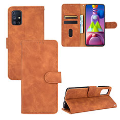 Custodia Portafoglio In Pelle Cover con Supporto L03Z per Samsung Galaxy M51 Marrone