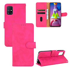 Custodia Portafoglio In Pelle Cover con Supporto L03Z per Samsung Galaxy M51 Rosa Caldo