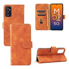 Custodia Portafoglio In Pelle Cover con Supporto L03Z per Samsung Galaxy M52 5G Marrone