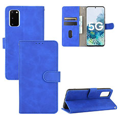Custodia Portafoglio In Pelle Cover con Supporto L03Z per Samsung Galaxy S20 FE (2022) 5G Blu