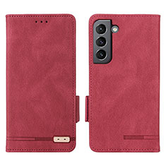 Custodia Portafoglio In Pelle Cover con Supporto L03Z per Samsung Galaxy S21 5G Rosso
