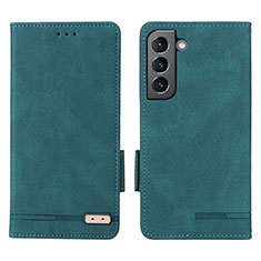 Custodia Portafoglio In Pelle Cover con Supporto L03Z per Samsung Galaxy S21 5G Verde