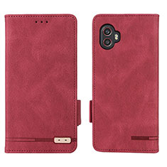 Custodia Portafoglio In Pelle Cover con Supporto L03Z per Samsung Galaxy XCover 6 Pro 5G Rosso