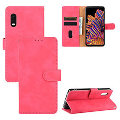 Custodia Portafoglio In Pelle Cover con Supporto L03Z per Samsung Galaxy XCover Pro Rosa Caldo