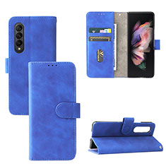 Custodia Portafoglio In Pelle Cover con Supporto L03Z per Samsung Galaxy Z Fold3 5G Blu