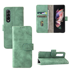Custodia Portafoglio In Pelle Cover con Supporto L03Z per Samsung Galaxy Z Fold3 5G Verde