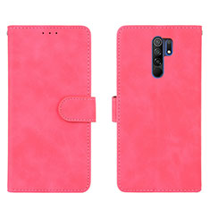 Custodia Portafoglio In Pelle Cover con Supporto L03Z per Xiaomi Redmi 9 Prime India Rosa Caldo
