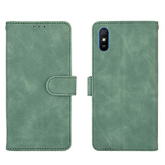 Custodia Portafoglio In Pelle Cover con Supporto L03Z per Xiaomi Redmi 9AT Verde