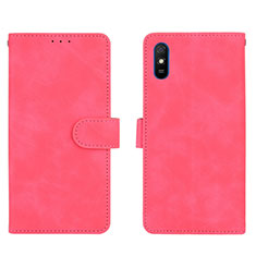 Custodia Portafoglio In Pelle Cover con Supporto L03Z per Xiaomi Redmi 9i Rosa Caldo