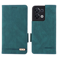 Custodia Portafoglio In Pelle Cover con Supporto L03Z per Xiaomi Redmi Note 13 Pro 5G Verde