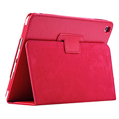 Custodia Portafoglio In Pelle Cover con Supporto L04 per Apple iPad 10.2 (2020) Rosso