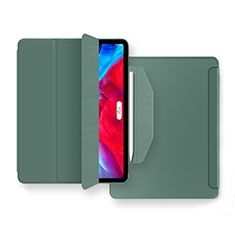 Custodia Portafoglio In Pelle Cover con Supporto L04 per Apple iPad Air 4 10.9 (2020) Verde Notte