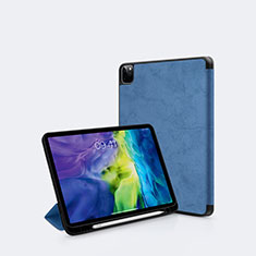 Custodia Portafoglio In Pelle Cover con Supporto L04 per Apple iPad Pro 11 (2020) Blu