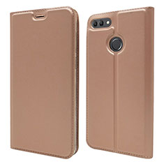 Custodia Portafoglio In Pelle Cover con Supporto L04 per Huawei Enjoy 8 Plus Oro Rosa