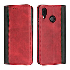 Custodia Portafoglio In Pelle Cover con Supporto L04 per Huawei Nova 3e Rosso