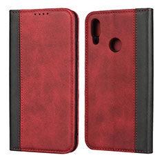 Custodia Portafoglio In Pelle Cover con Supporto L04 per Huawei P Smart (2019) Rosso