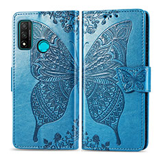 Custodia Portafoglio In Pelle Cover con Supporto L04 per Huawei P Smart (2020) Cielo Blu