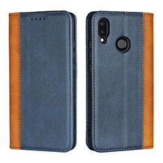 Custodia Portafoglio In Pelle Cover con Supporto L04 per Huawei P20 Lite Blu