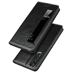 Custodia Portafoglio In Pelle Cover con Supporto L04 per Huawei P20 Pro Grigio Scuro