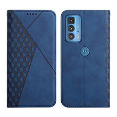 Custodia Portafoglio In Pelle Cover con Supporto L04 per Motorola Moto Edge S Pro 5G Blu