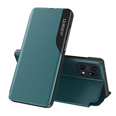 Custodia Portafoglio In Pelle Cover con Supporto L04 per Oppo Find X5 Pro 5G Verde