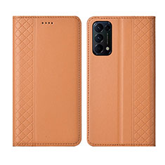 Custodia Portafoglio In Pelle Cover con Supporto L04 per Oppo Reno5 Pro 5G Arancione