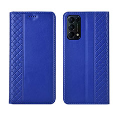 Custodia Portafoglio In Pelle Cover con Supporto L04 per Oppo Reno5 Pro 5G Blu