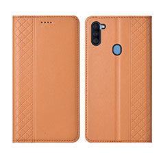 Custodia Portafoglio In Pelle Cover con Supporto L04 per Samsung Galaxy A11 Arancione