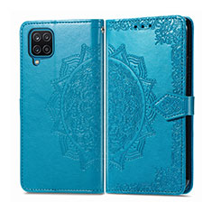 Custodia Portafoglio In Pelle Cover con Supporto L04 per Samsung Galaxy A12 Nacho Cielo Blu