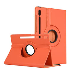 Custodia Portafoglio In Pelle Cover con Supporto L04 per Samsung Galaxy Tab S6 10.5 SM-T860 Arancione