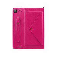 Custodia Portafoglio In Pelle Cover con Supporto L04 per Samsung Galaxy Tab S6 Lite 4G 10.4 SM-P615 Rosa Caldo