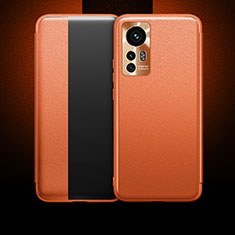 Custodia Portafoglio In Pelle Cover con Supporto L04 per Xiaomi Mi 12 5G Arancione