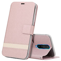 Custodia Portafoglio In Pelle Cover con Supporto L04 per Xiaomi Poco X2 Oro Rosa