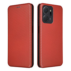 Custodia Portafoglio In Pelle Cover con Supporto L04Z per Huawei Honor X7a Rosso