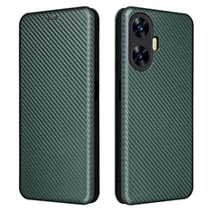 Custodia Portafoglio In Pelle Cover con Supporto L04Z per Realme C55 Verde