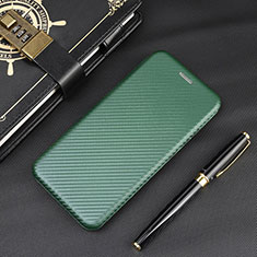 Custodia Portafoglio In Pelle Cover con Supporto L04Z per Samsung Galaxy A21s Verde
